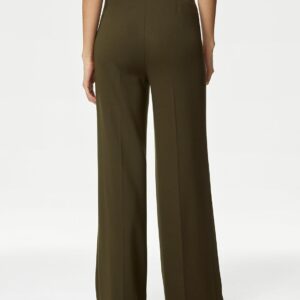 Marks & Spencer Womens Solid High Rise Wide Leg Trouser