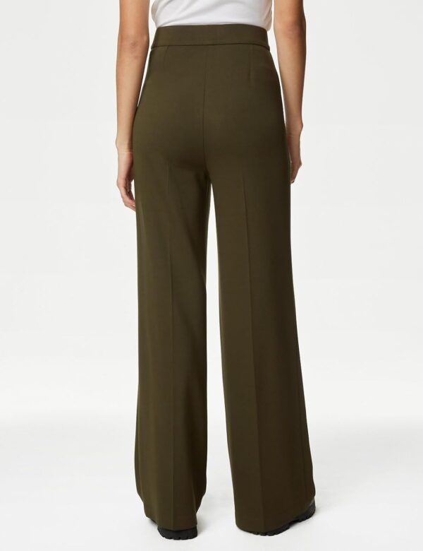 Marks & Spencer Womens Solid High Rise Wide Leg Trouser