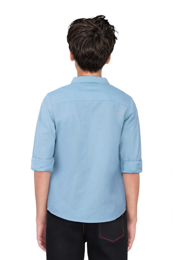 Allen Solly Boys Cotton Regular Fit Solid Full Sleeve Shirt with Badge - Image 2