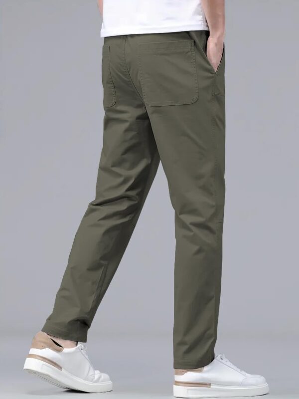 GLASGO Men's Slim Fit Cotton Pants – Casual Trousers with Functional Pockets | Breathable, Wrinkle-Free | Office, Travel Comfortable, All-Day Wear | GPANT-1-$ - Image 4