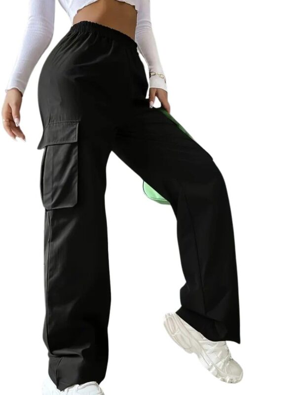 Leriya Fashion Womens High Rise Cargo Pants | Trousers | High-Waisted | Pants | Korean Trousers | Baggy Cargo