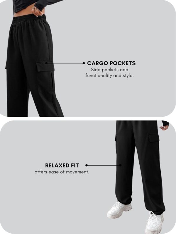Leriya Fashion Womens High Rise Cargo Pants | Trousers | High-Waisted | Pants | Korean Trousers | Baggy Cargo - Image 5