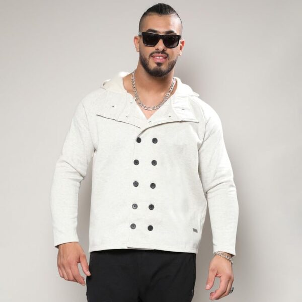 Instafab Plus Men's Jacket For Casual Wear | Plus-Size Fit | Long Sleeve | Hooded Neck | Zip Closure | Polyester Jacket Crafted With Comfort Fit For Everyday Wear - Image 2
