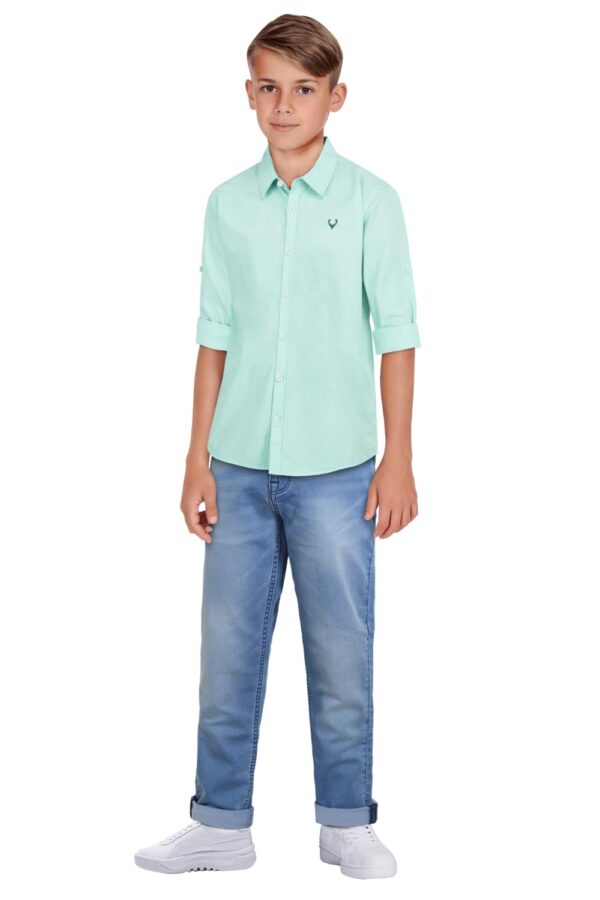 Allen Solly Boy's Cotton Solid Regular Fit Shirt - Image 5