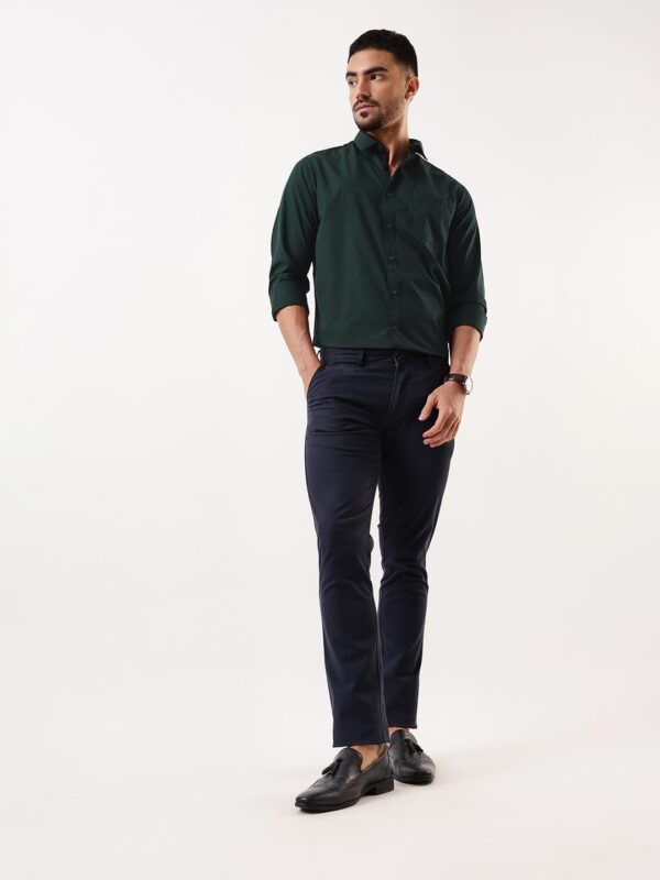 Dennis Lingo Men Solid Spread Collar Full Sleeves Regular Fit Cotton Casual Shirt - Image 6