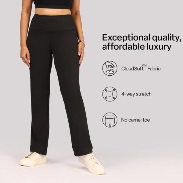 BlissClub Ultimate Straight Pants Trousers for Women with High Waist, Formal Pant for Women Office Wear with Wide Waistband - Image 4