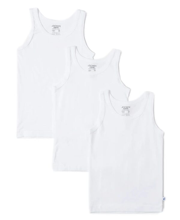 Jockey 3320 Boy's Super Combed Cotton Regular Fit Round Neck Sleeveless Vest (Pack of 3)