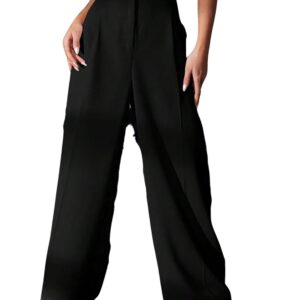 Leriya Fashion Women's Tailored Fit Mid Rise Tailored Trouser Pant