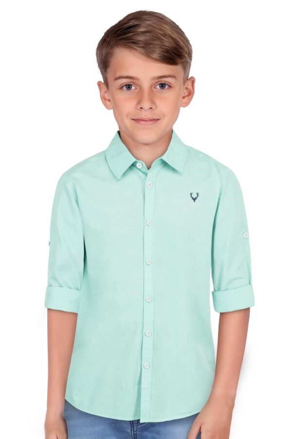 Allen Solly Boy's Cotton Solid Regular Fit Shirt