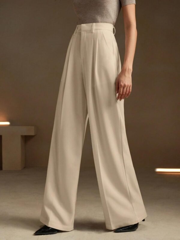 KOTTY Women's Solid|Button|Wide Leg Style|High Rise|Office wear Pant - Image 3