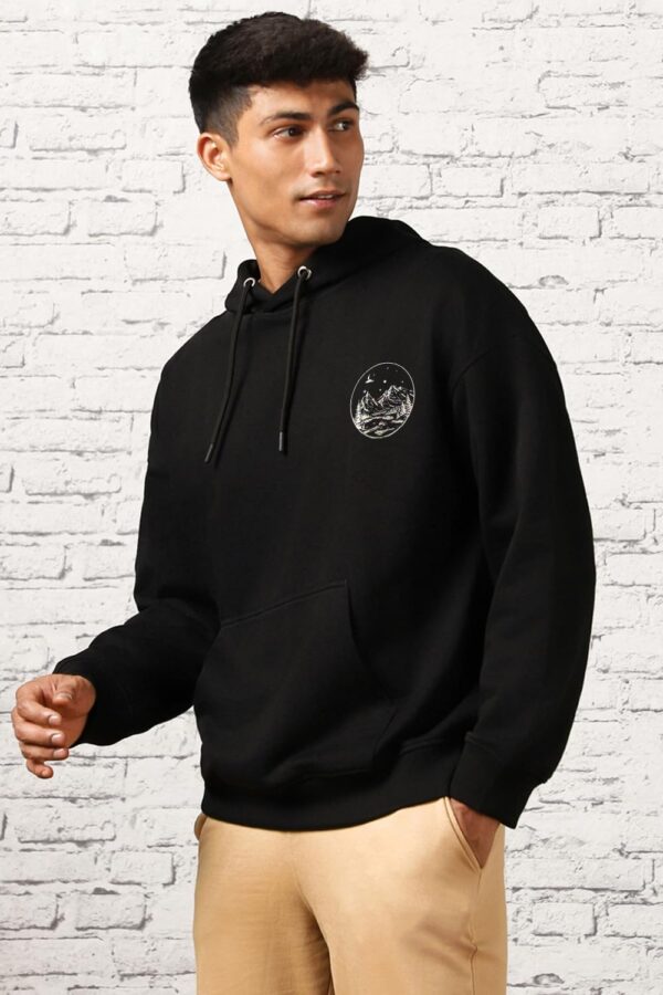 NOBERO Oversized Hoodies for Man Stylish | 280 GSM Rich Cotton Fleece Printed Oversized Fit Hooded Full Sleeve Oversized Sweatshirt for Men | Stylish Casual Wear Winter Hoodies for Men - Image 5