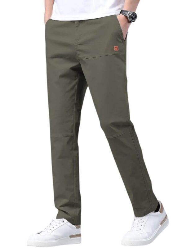 GLASGO Men's Slim Fit Cotton Pants – Casual Trousers with Functional Pockets | Breathable, Wrinkle-Free | Office, Travel Comfortable, All-Day Wear | GPANT-1-$