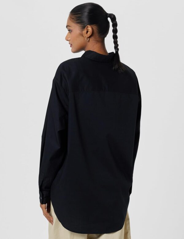 GAP Women's Solid Loose Fit Full Sleeves Collared Blouse - Image 3