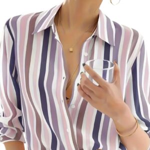 SheWill Women’s Orange Landscape Print Crepe Shirt – Stylish Western Long Shirt with Spread Collar| Shirt for Women Stylish Western | Long Shirt for Women