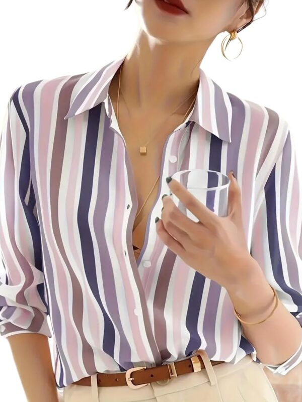 SheWill Women’s Orange Landscape Print Crepe Shirt – Stylish Western Long Shirt with Spread Collar| Shirt for Women Stylish Western | Long Shirt for Women