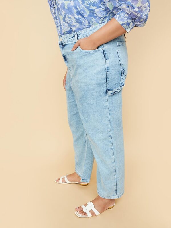 Max Women's Regular Fit High Rise Workwear Fit Washed Denim Trouser - Image 6