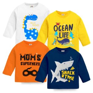 Kuchipoo Boys Full Sleeves Regular Fit Cotton T-Shirt