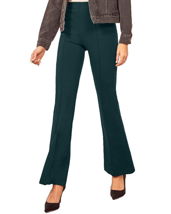 Leriya Fashion Women's Yoga Dress Pants Stratchable Work Slacks Business Casual Office Straight Leg/Bootcut Elastic Waist Trouser for Women - Image 5