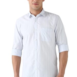 Peter England Men Cotton Slim Fit Stripe Shirt