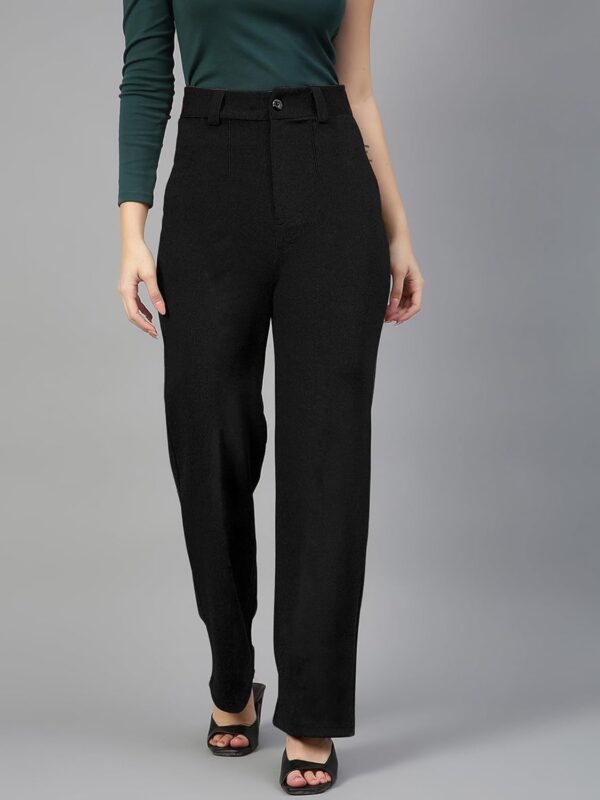 Mehrang Trousers for Women, Formal Pants for Women, Straight Fit Pants - Image 2