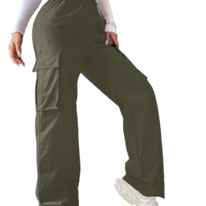 Aahwan Women's & Girls' Solid High Waist with Pockets Cargo Pants