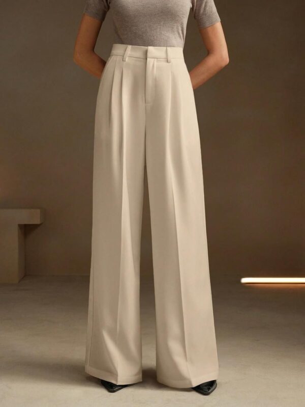 KOTTY Women's Solid|Button|Wide Leg Style|High Rise|Office wear Pant - Image 5
