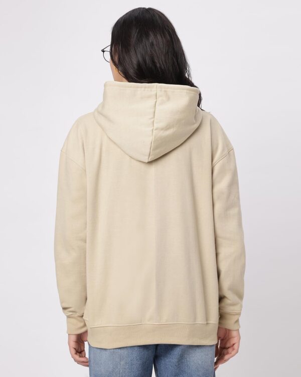BE SAVAGE Solid Drop Shoulder Hooded Neck Long Sleeves Baggy Hoodie Winter Wear Zipper Jacket for Women's - Image 5