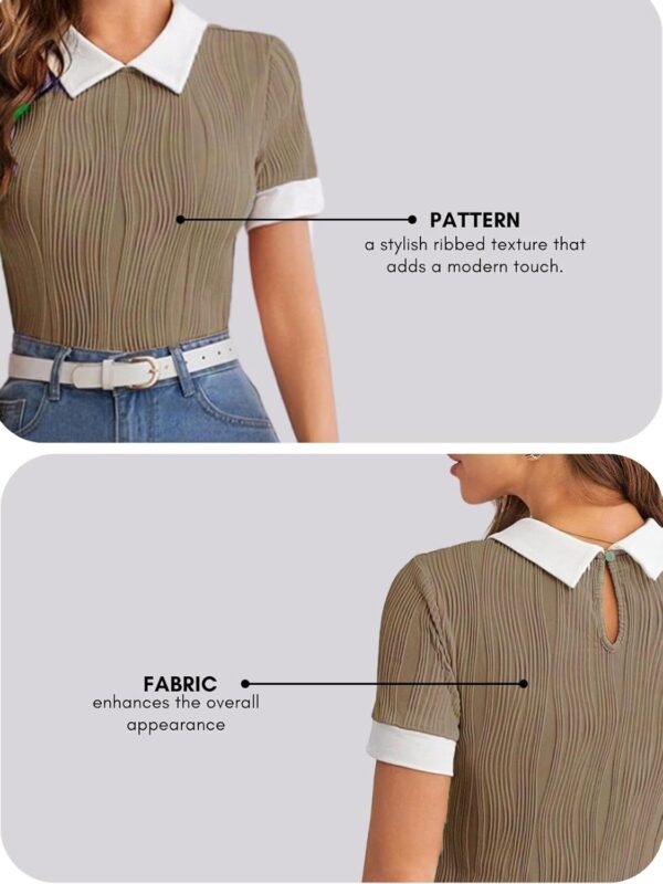 Leriya Fashion Women's Rayon Regular Fit Top Korean Trendy Casual Top | Stylish Collared T-Shirt | Oversized T-Shirt (Available in Plus Size) - Image 4