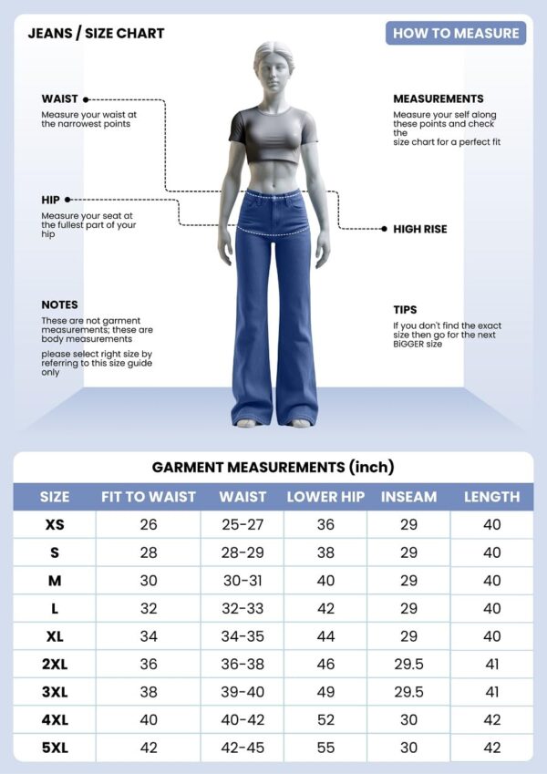 GRECIILOOKS Women's Regular Fit High Rise Jeans | Pant | Baggy | High Waist | Bell Bottom Jeans - Image 6