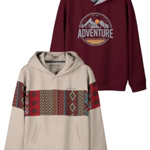 HELLCAT Printed Cotton Blend Hoodie Sweatshirt for Boys - Pack of 2