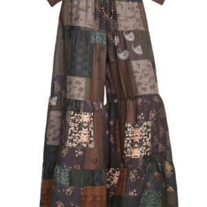 GRECIILOOKS Women's Boho Harem Pants – Printed Rayon Loose Fit Baggy Trousers with Elastic Waistband | Casual Yoga & Lounge Wear