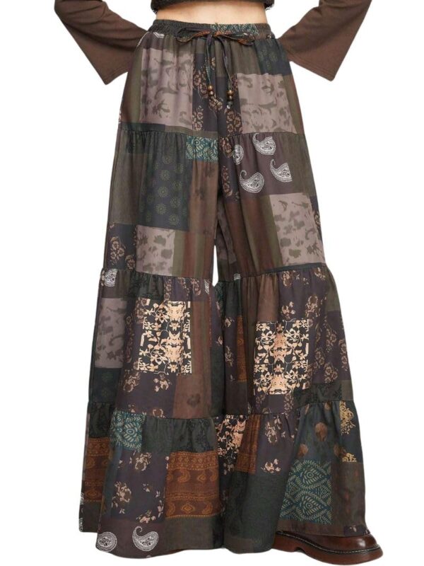 GRECIILOOKS Women's Boho Harem Pants – Printed Rayon Loose Fit Baggy Trousers with Elastic Waistband | Casual Yoga & Lounge Wear