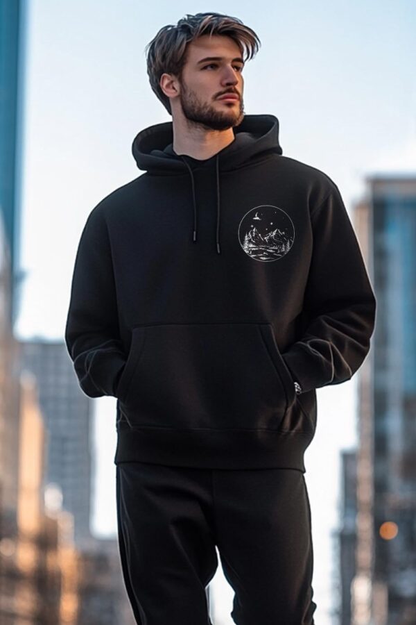 NOBERO Oversized Hoodies for Man Stylish | 280 GSM Rich Cotton Fleece Printed Oversized Fit Hooded Full Sleeve Oversized Sweatshirt for Men | Stylish Casual Wear Winter Hoodies for Men - Image 3