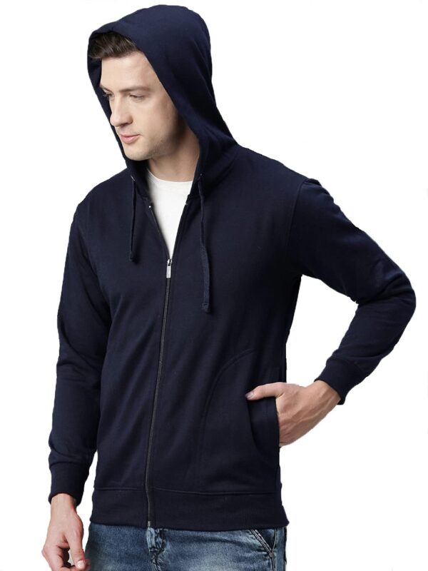 ADBUCKS Winter Wear Sweatshirt Hoodie with Zipper Cotton Fleece Jacket for Men's - Image 2