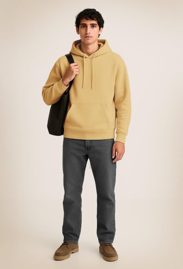 NOBERO Oversized Hoodies for Man Stylish | 280 GSM Rich Cotton Fleece Solid Oversized Fit Hooded Full Sleeve Oversized Sweatshirt for Men | Stylish Casual Wear Winter Hoodies for Men - Image 2