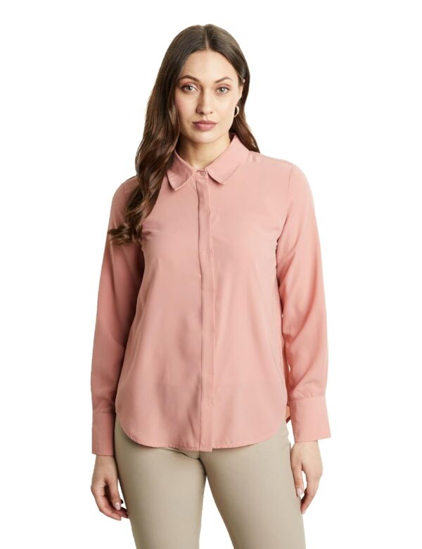 Symbol Premium Women's Solid Desk-to-Dinner' Soft Formal Shirt (Button Down | Regular Fit)