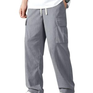 Vogaan Men's Cargo Pants | Corduroy Trousers for Men Loose Fit | Cargos for Men | Men Cargo Trouser