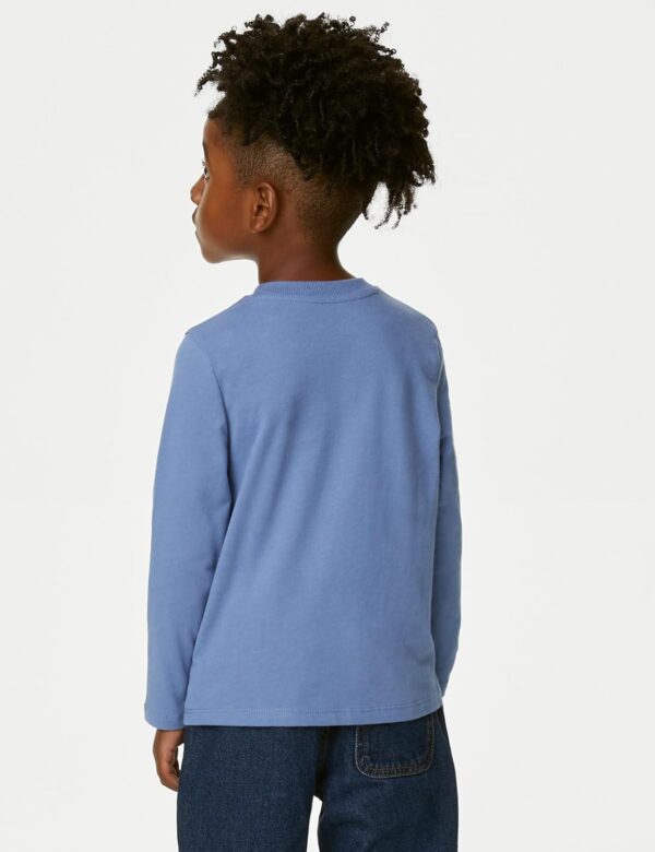 Marks & Spencer Boys Printed Cotton Round Neck Regular Fit Top - Image 3