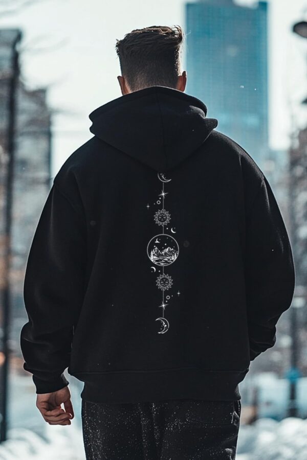 NOBERO Oversized Hoodies for Man Stylish | 280 GSM Rich Cotton Fleece Printed Oversized Fit Hooded Full Sleeve Oversized Sweatshirt for Men | Stylish Casual Wear Winter Hoodies for Men - Image 7