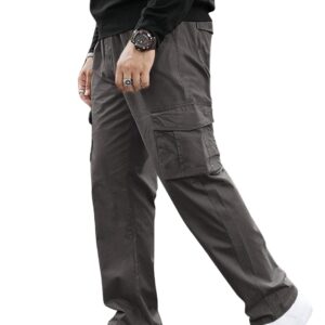 GRECIILOOKS Men's Regular Fit Low Rise Cargos Trousers | Cargo Track Pant | Loose Fit | Regular Trouser | Treck Pent's with Multiple Pockets (Available in Plus Size and Combo Pack of 2)