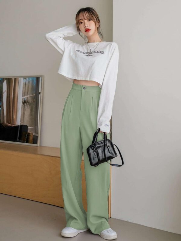 KOTTY Women's High Rise Viscose Rayon Relaxed Fit Korean Trouser - Image 7