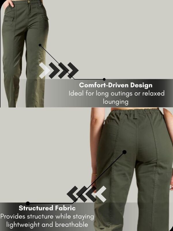 GRECIILOOKS Women High Rise High Waist Trousers Flared Korean Style Formal Pants| Elegant Workwear for Office, College & Events (Combo Pack of 2) - Image 2