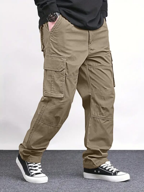 Vogaan Casual Solid Men's Loose Fit Drawstring Cargo Pants with Multiple Pockets | Cotton Cargos for Men - Image 4