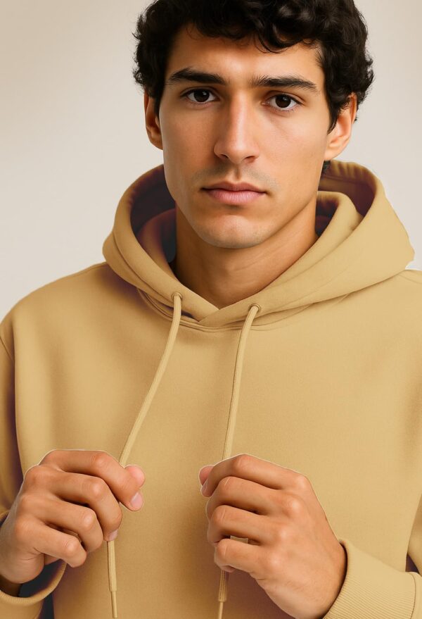 NOBERO Oversized Hoodies for Man Stylish | 280 GSM Rich Cotton Fleece Solid Oversized Fit Hooded Full Sleeve Oversized Sweatshirt for Men | Stylish Casual Wear Winter Hoodies for Men - Image 5