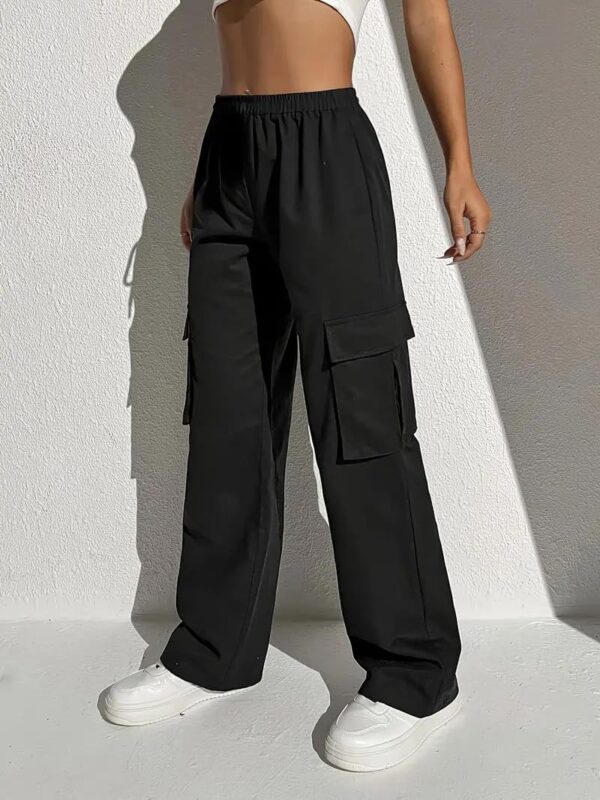 Leriya Fashion Womens High Rise Cargo Pants | Trousers | High-Waisted | Pants | Korean Trousers | Baggy Cargo - Image 3