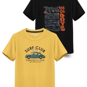 HELLCAT Trendy Typographic Printed Cotton Blend Half Sleeve T-Shirt for Boys - Pack of 2