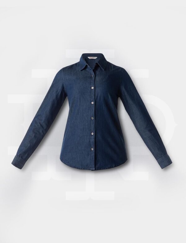 INKD Women's Full Sleeve Casual Denim Shirt - 100% Cotton | Front Button Detailing | Regular Fit - Image 5