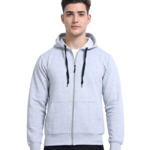 Scott International Men's Winter Hoodies - Sports Jacket, Gym Sweatshirt With Zip, Cotton Regular Fit, Stylish Bike Jacket (Grey, Large)