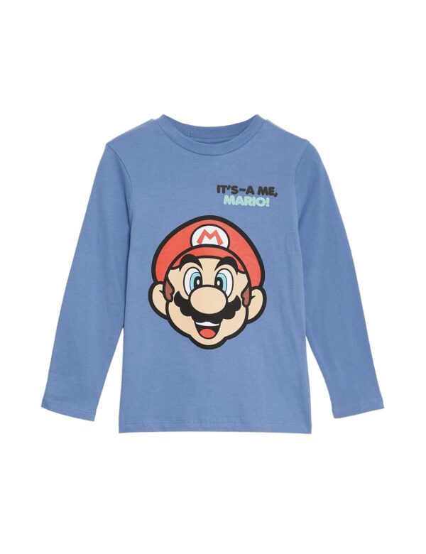 Marks & Spencer Boys Printed Cotton Round Neck Regular Fit Top - Image 4