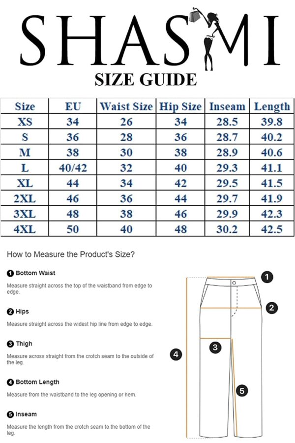 Shasmi Women's & Girl's Lepard Print Dress Pants Stretchy Work Slacks Business Casual Office Bell-Bottom/Boot-Cut Elastic Waist Regular Fit Mid Rise Trouser Pant - Image 7